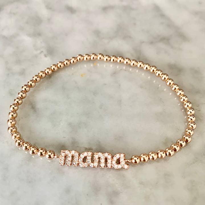 4mm pärlstav ”MAMA” armband för wholesale av Kelly and Rose Boutique