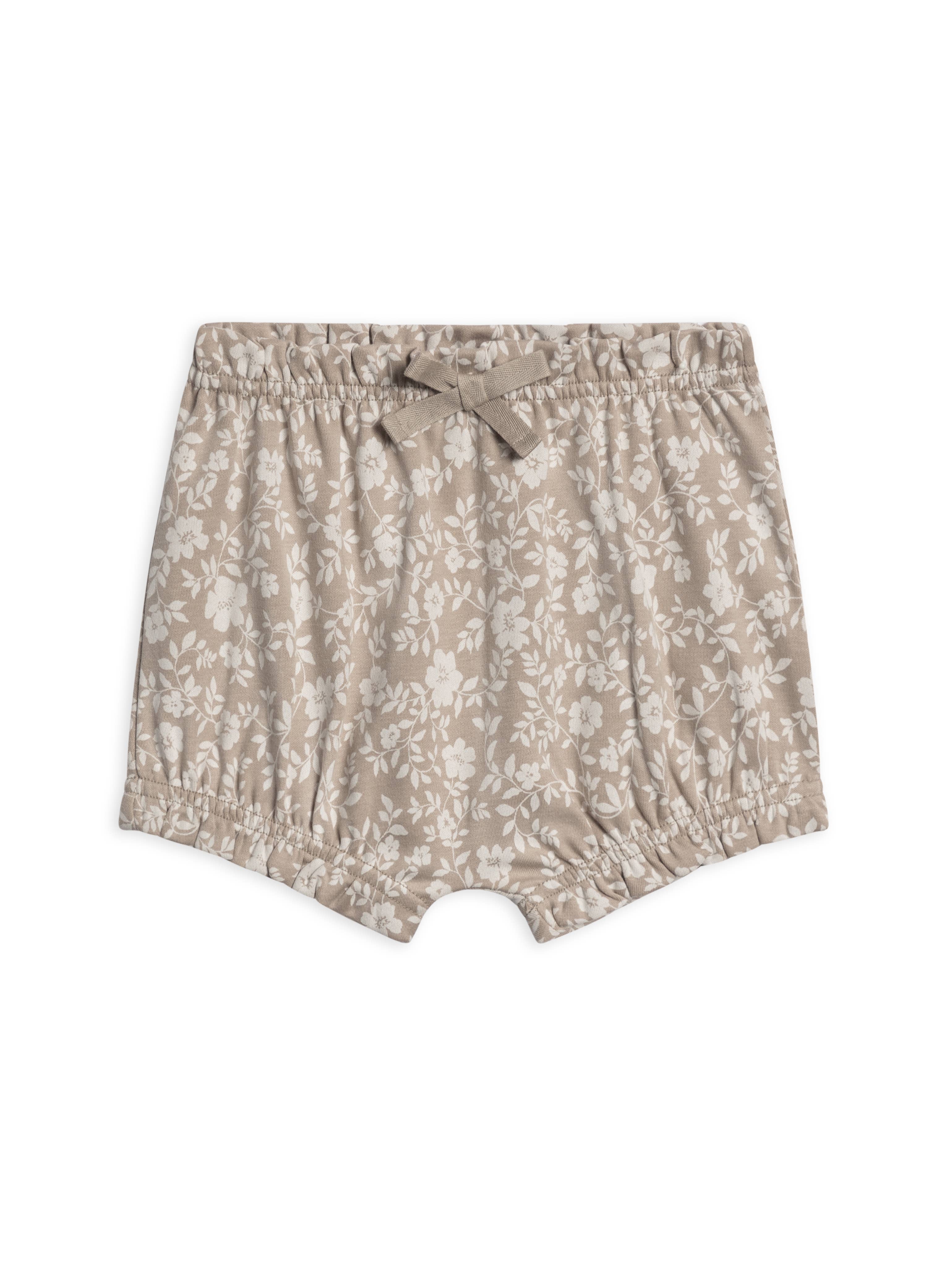 Colored Organics – wholesale Shorts – Baby – Organic Baby June Bloomers - Nicola Floral / Beige