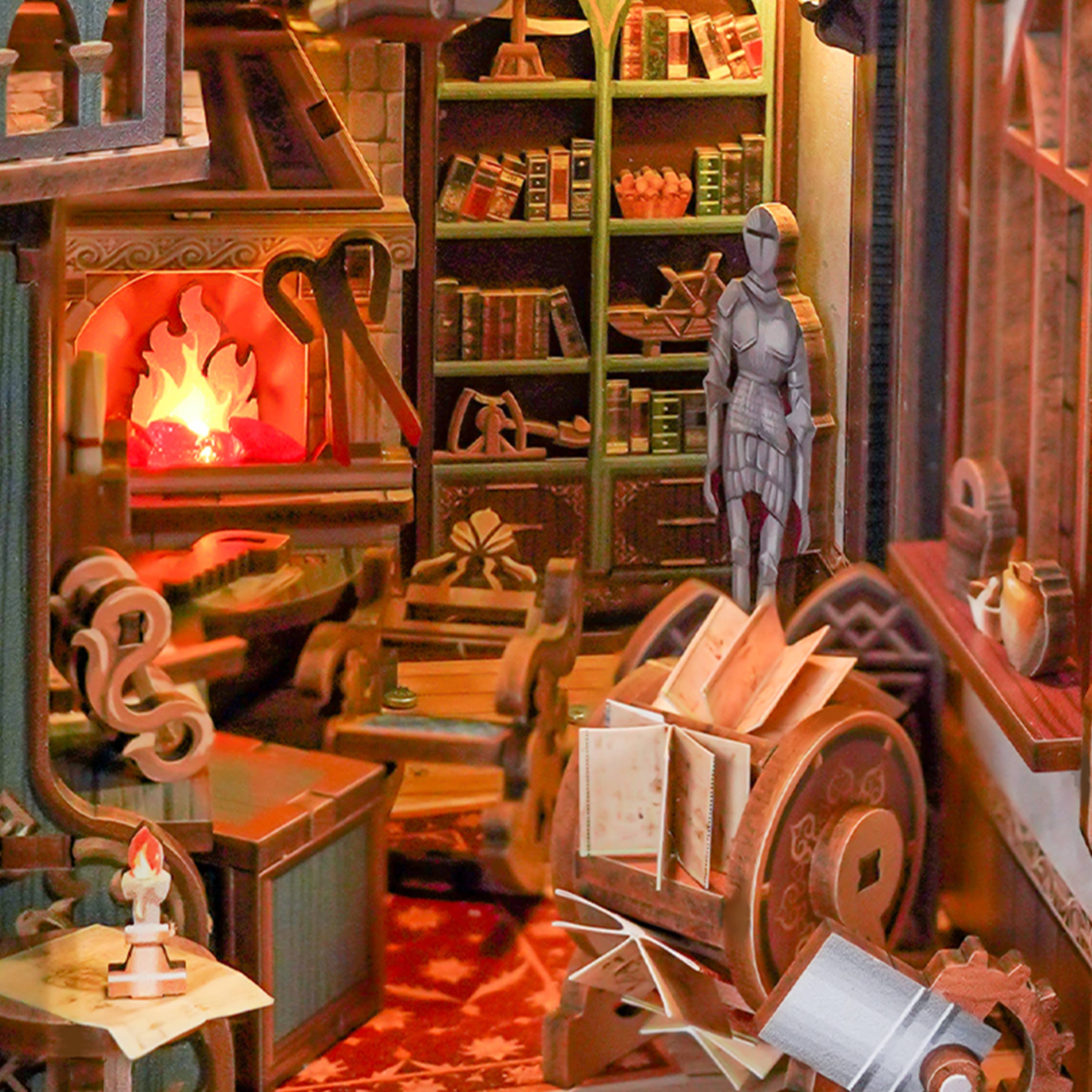 Hands Craft Intl - Vente Puzzle – enfant - Kit de Coin de Livre DIY : Léonard de Vinci avec Couverture Anti-poussière6