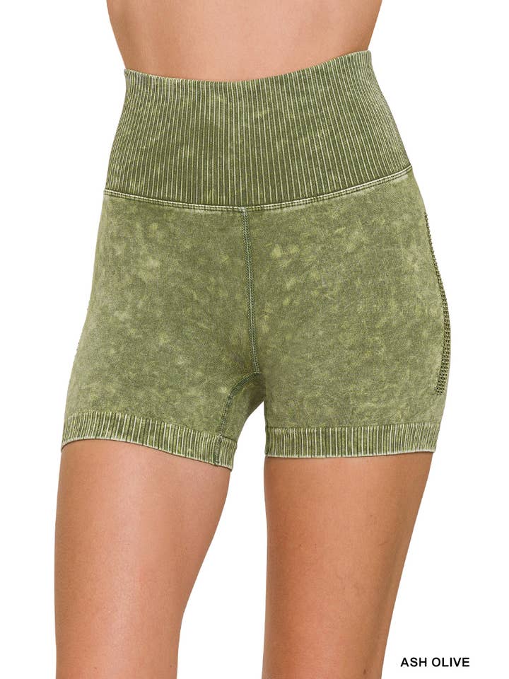 42POPS - Wholesale Athletic shorts – Women's - ._ Washed Seamless High Waist Shorts Leggings16