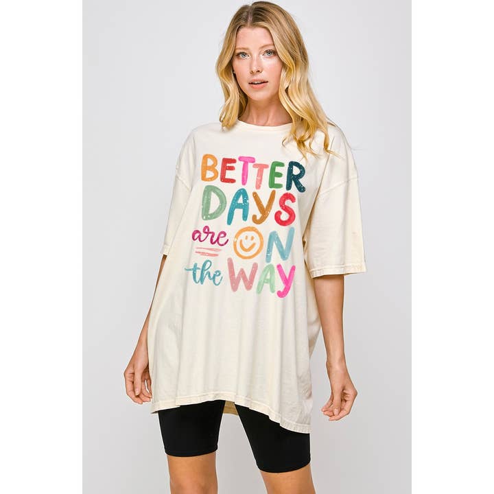 BETERE DAGEN KOMEN ERAAN VINTAGE GRAFISCH T-SHIRT voor wholesale door Illustrated Society