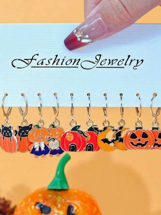 ( Q373 ) HALLOWEEN THEME 5 PAIR EARRING SET for wholesale by Jewelry Max