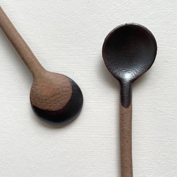 fort & field - Wholesale Kitchen Spoon - Neutral small handmade Japanese pottery coffee or tea spoon6