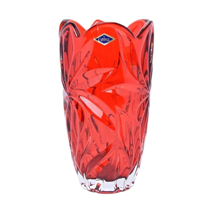 11¼" Bohemian Crystal Flowe Vase AU52630 FLORA, AURUM, Czech for wholesale by NORTH AMERICAN CRYSTAL