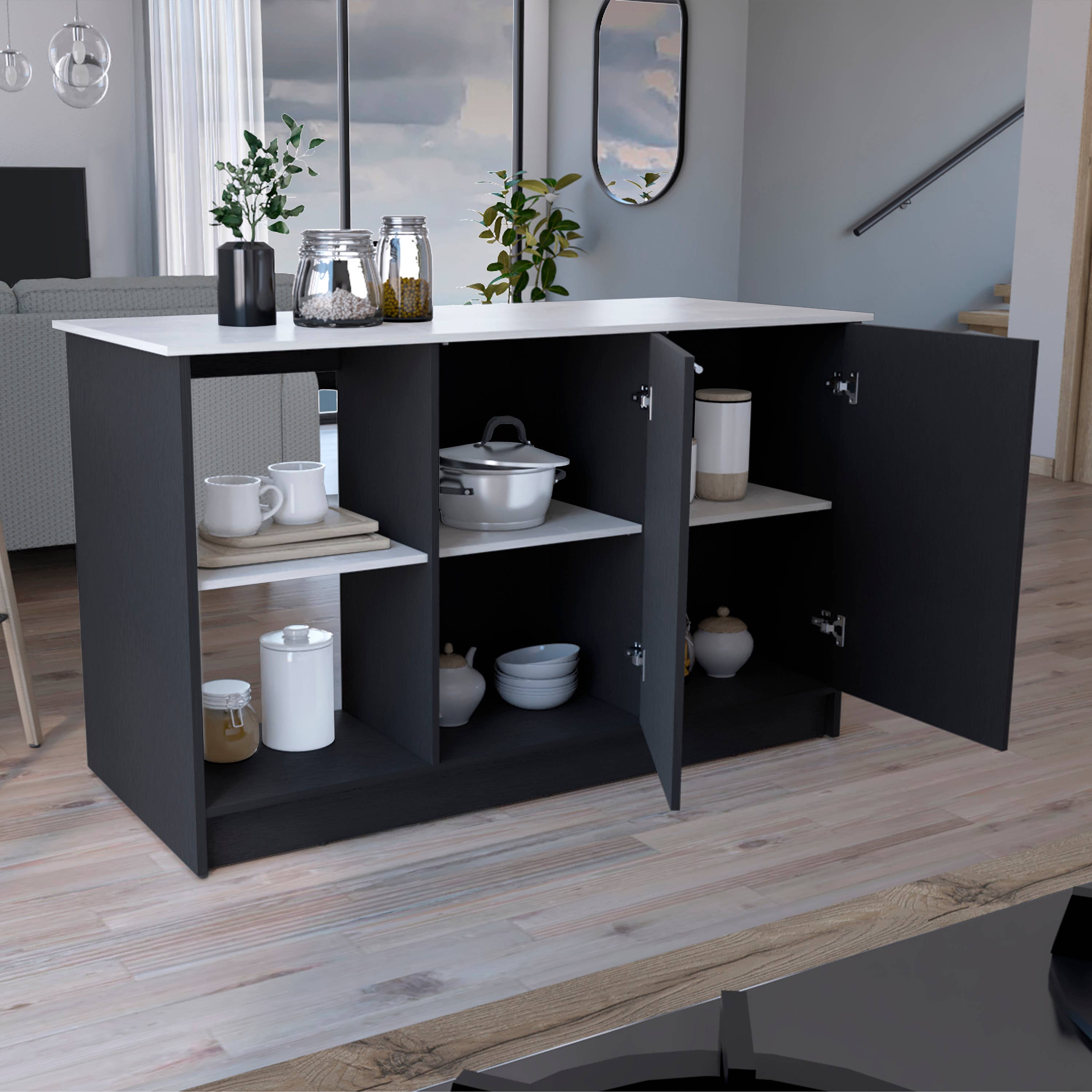 TUHOME FURNITURE - Vendita all'ingrosso Contenitori/Organizer da cucina - Isola da cucina Juniper15