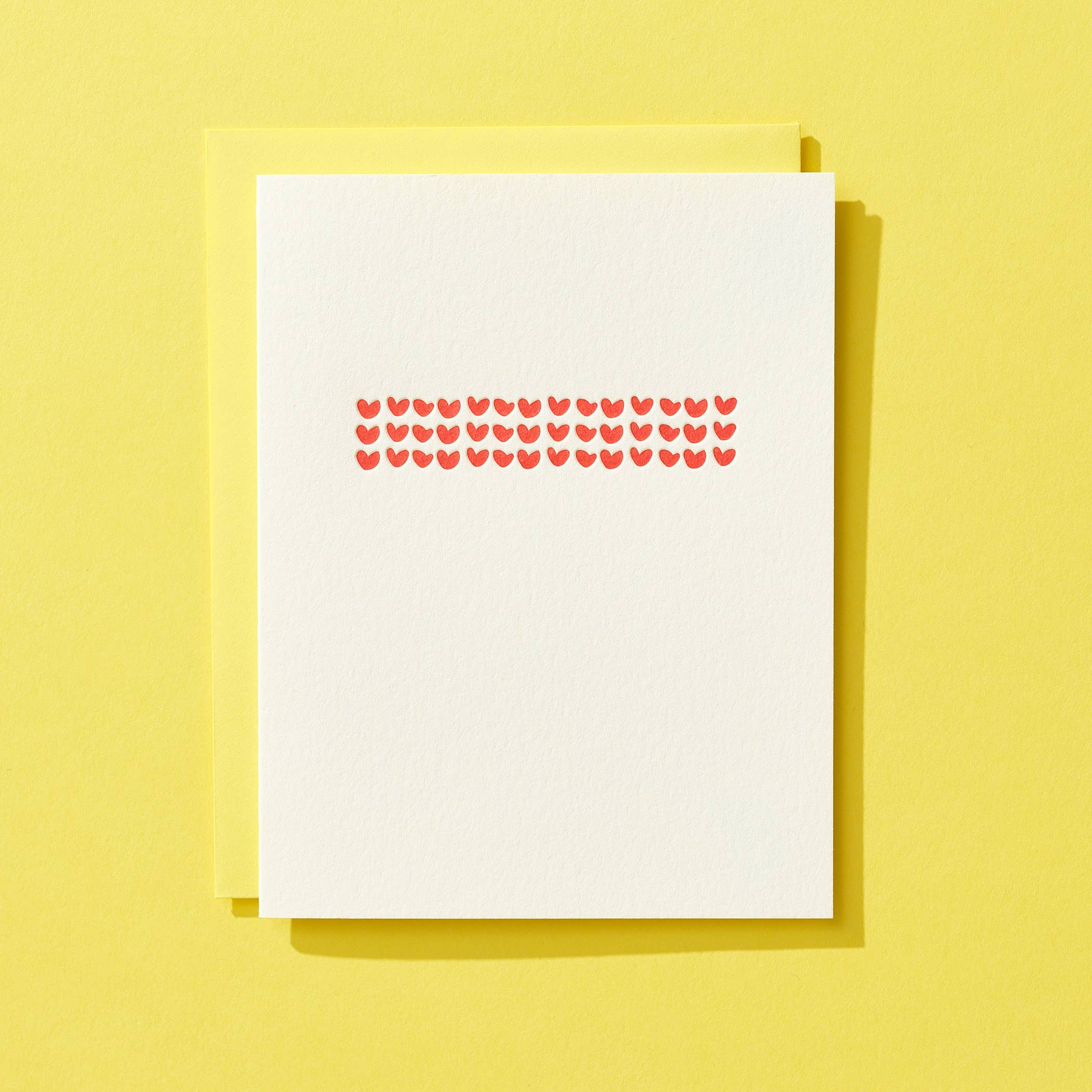 Shorthand Press - Wholesale Love Card - Hearts - Letterpress Greeting Card1