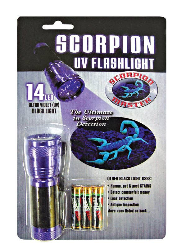 Everyday Supply Co - Wholesale Flashlight - Scorpion 14 LED UV Flashlight Black/Purple AAA Battery0