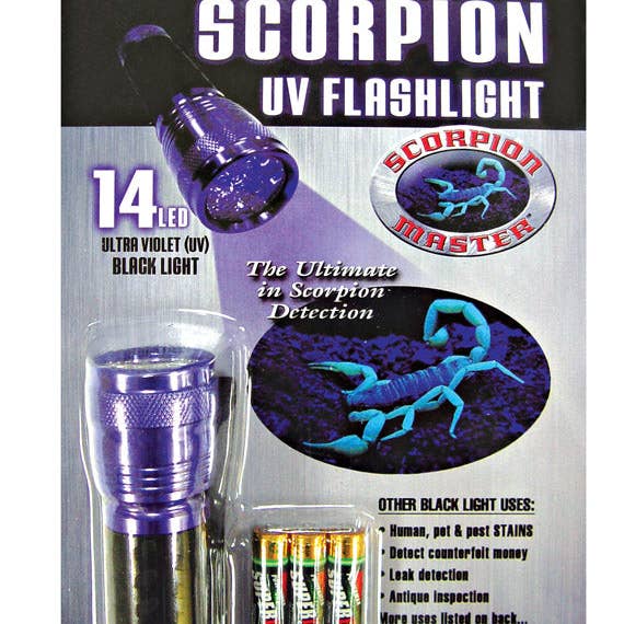 Everyday Supply Co - Wholesale Flashlight - Scorpion 14 LED UV Flashlight Black/Purple AAA Battery