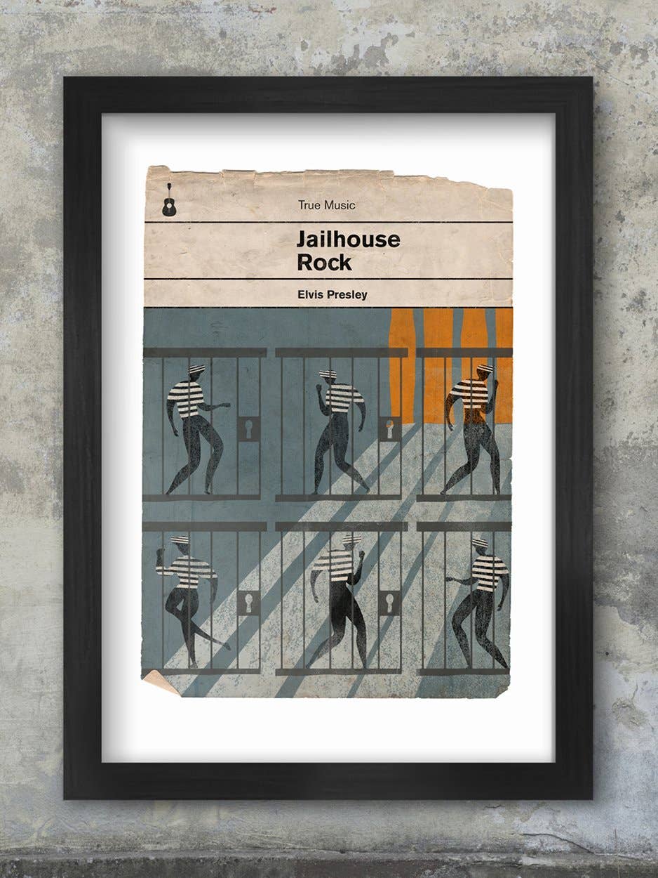 The Northern Line – Engroshandel Kunsttryk – Jailhouse Rock - Elvis Bogomslag Print