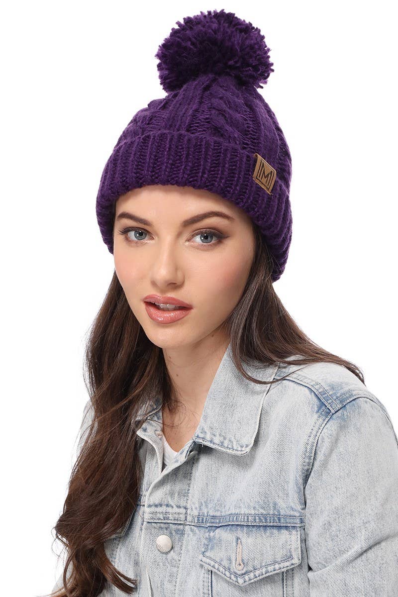 Fashion City - Wholesale Beanie - Women's - Winter Cable Knit Beanie Hat with Fleece Lining6
