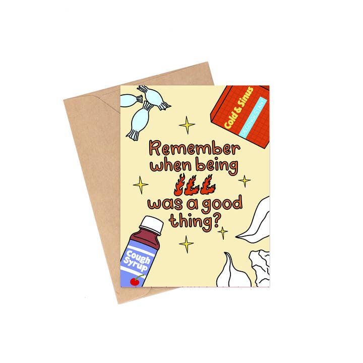 Carte de Maladie - Carte de Rétablissement Amusante et Nostalgique pour la vente par Siyo Boutique