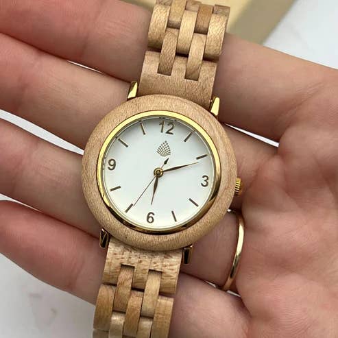 The Sustainable Watch Company - Wholesale Wrist Watch - Women's - The Birch - Handmade Wood Watch for Women - Eco-friendly & Vegan