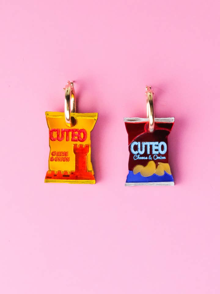 Boucles d'oreilles créoles Southern & Northern Crisps pour la vente par Cuteryko