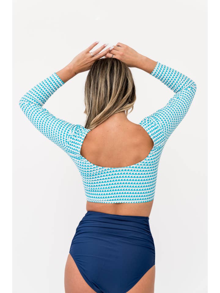 Coral Reef Swim – Großhandel Bikini-Unterteil – Damen – Seaside Badehose mit hohem Bund und Rüschen, marineblau4