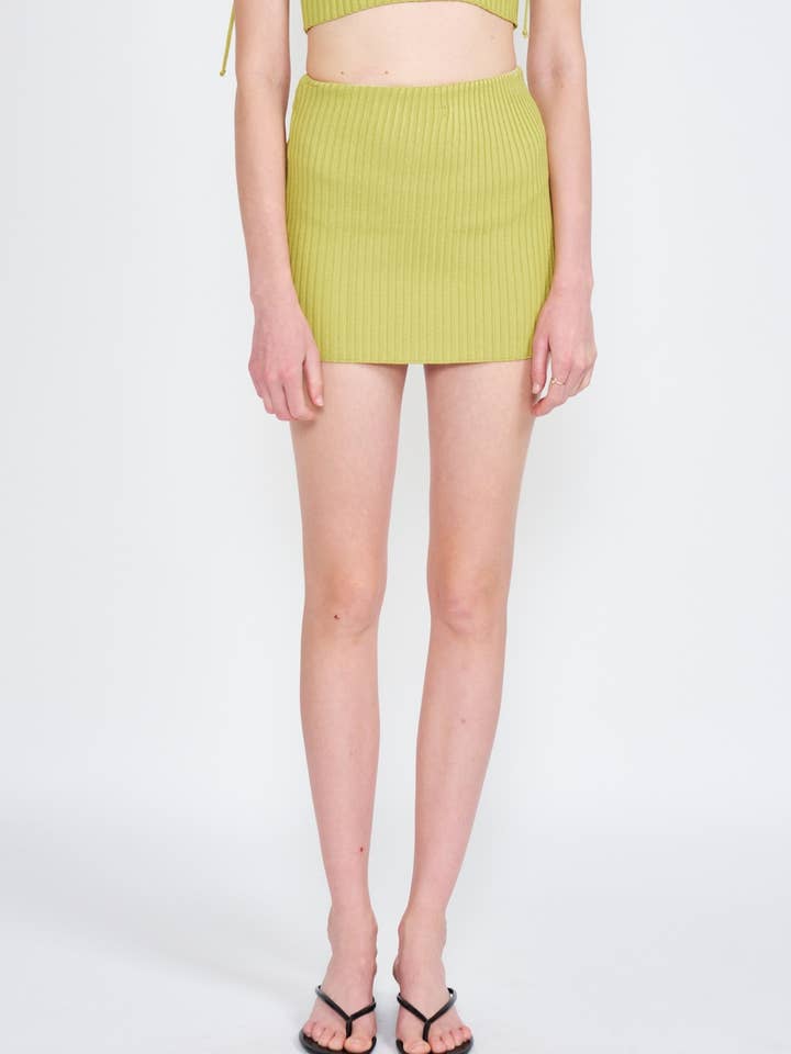 HIGH WAIST RIBBED MINI SKIRT for wholesale by Emory Park