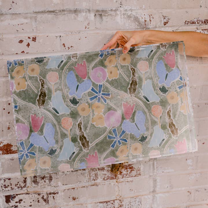 Scalloped Acrylic Tray, Large for wholesale by Teil Duncan