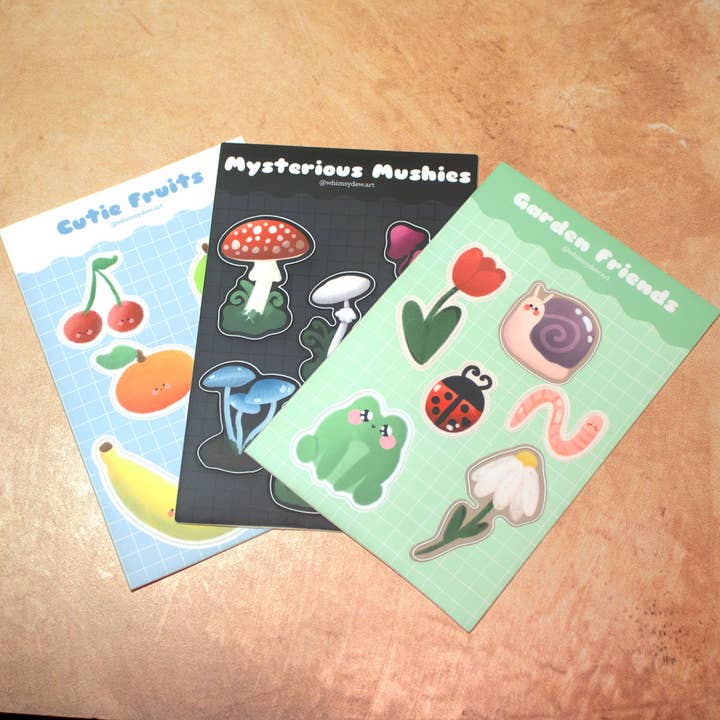 Whimsydew Art - Wholesale Sticker - Garden Friends Sticker Sheet2