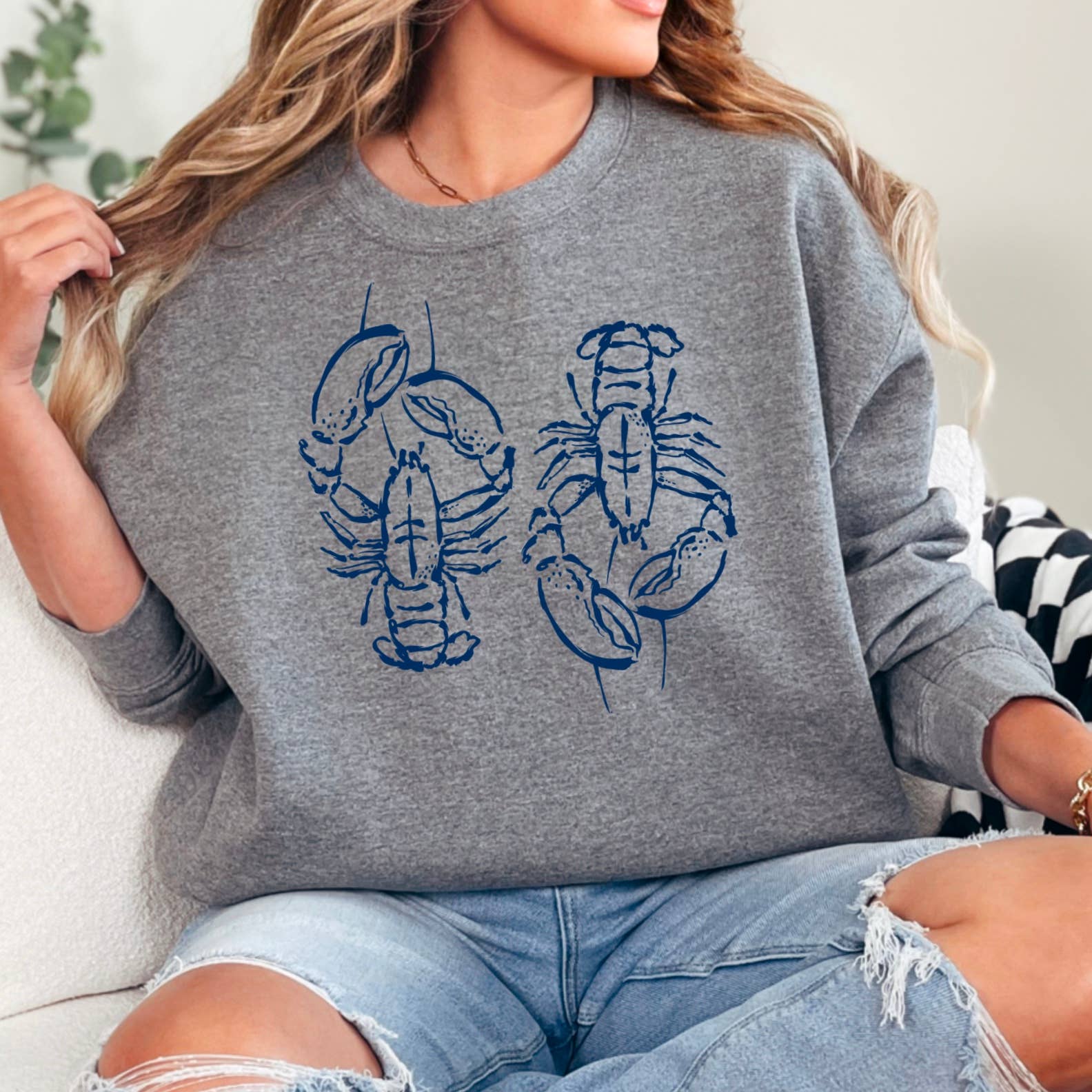 Shoppe SHC - Wholesale Graphic Sweatshirt - Women's - Coastal  Aesthetic | Summer 2025 Lobsters Sweatshirt   5