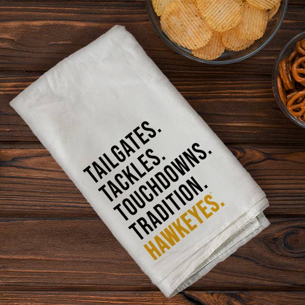 Kendrick Home - Wholesale Tea Towel - Tailgates Tackles University Of Iowa Towel1