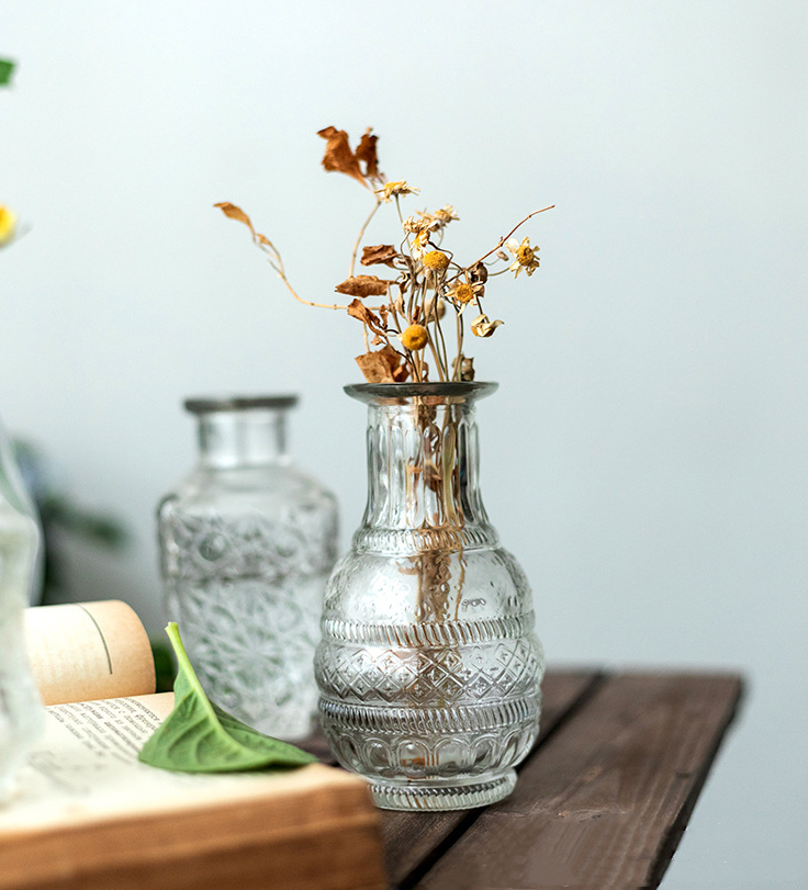 Sweet Home Deco - Wholesale Vase - Bud Vases for Centerpiece, Rustic Decorative Vases, Clear10