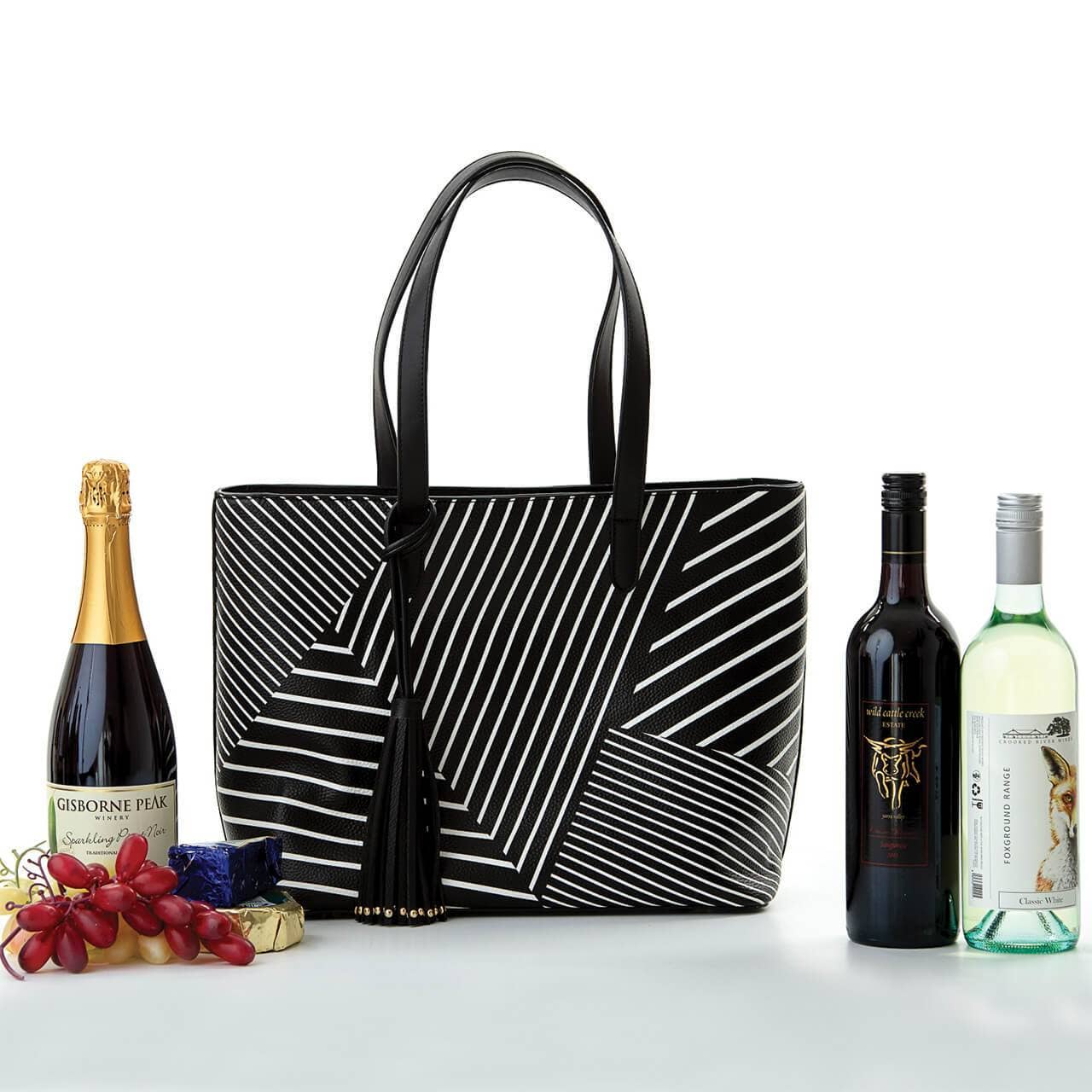 Cool Clutch Pty Ltd - Wholesale Cooler/cooler bag - Michelle Cool Clutch (Black & White Stripe) Cooler Bag Tote10