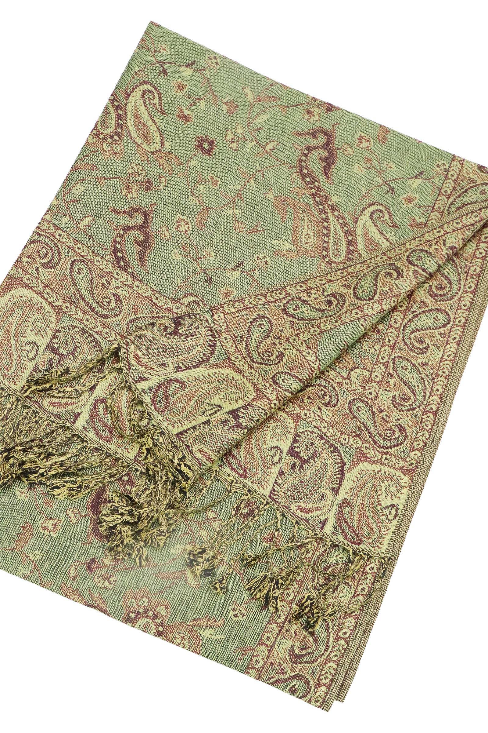 Sortiert Paisley-Blumen-Garten Pashmina-Schal mit Twist-Quasten für den Großhandel auf Faire14