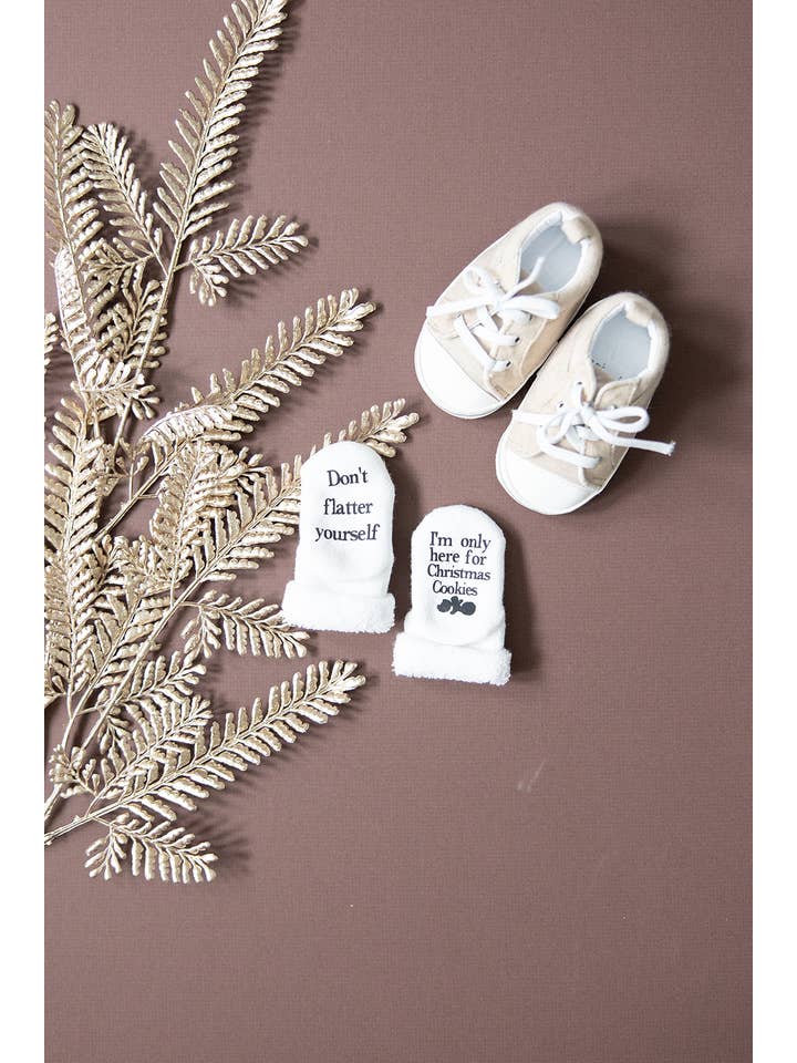 Dorothy’s Reason - Wholesale Socks - Baby - Only Here for Christmas Cookies Baby Socks Stocking Stuffers2