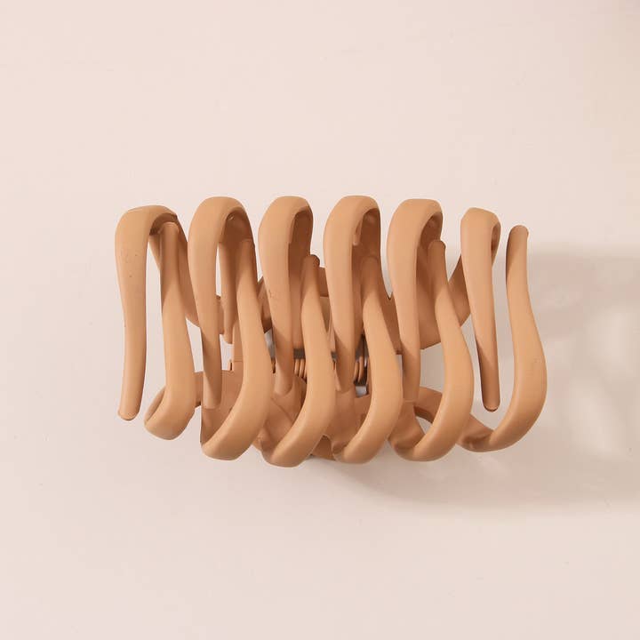 ACCITY - Wholesale Hair Clip - Women's - Matte Pumpkin Hair Claw - Large Retro Plastic Clip_CWAHA04614