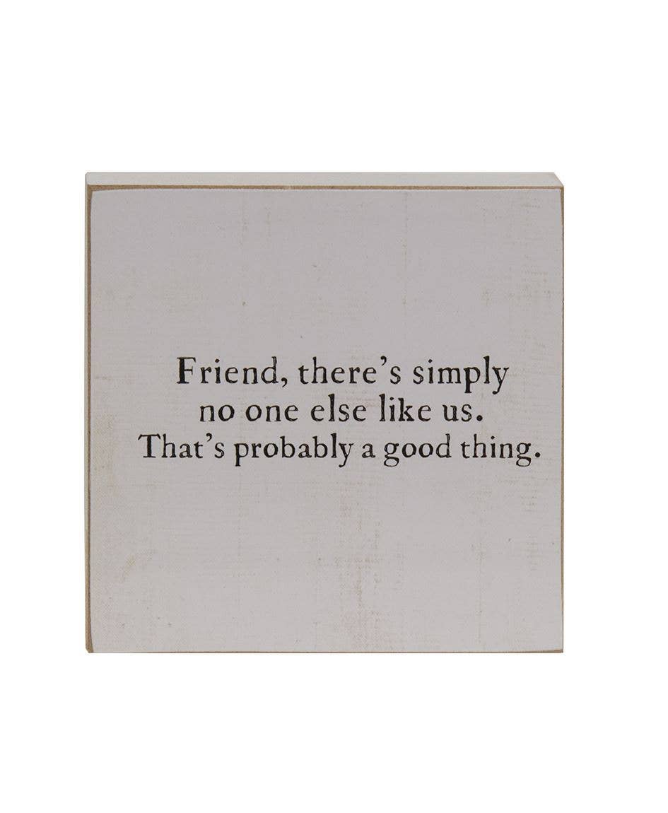 Col House Designs - Wholesale Sign - A True Friend Square Block, 2 Assorted3