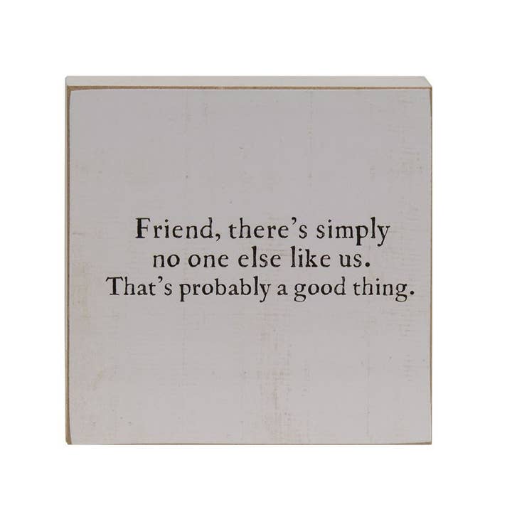Col House Designs - Wholesale Sign - A True Friend Square Block, 2 Assorted3