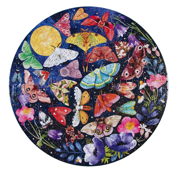 eeBoo - Wholesale Puzzle - Adult - Moths 500 Piece Round Puzzle3