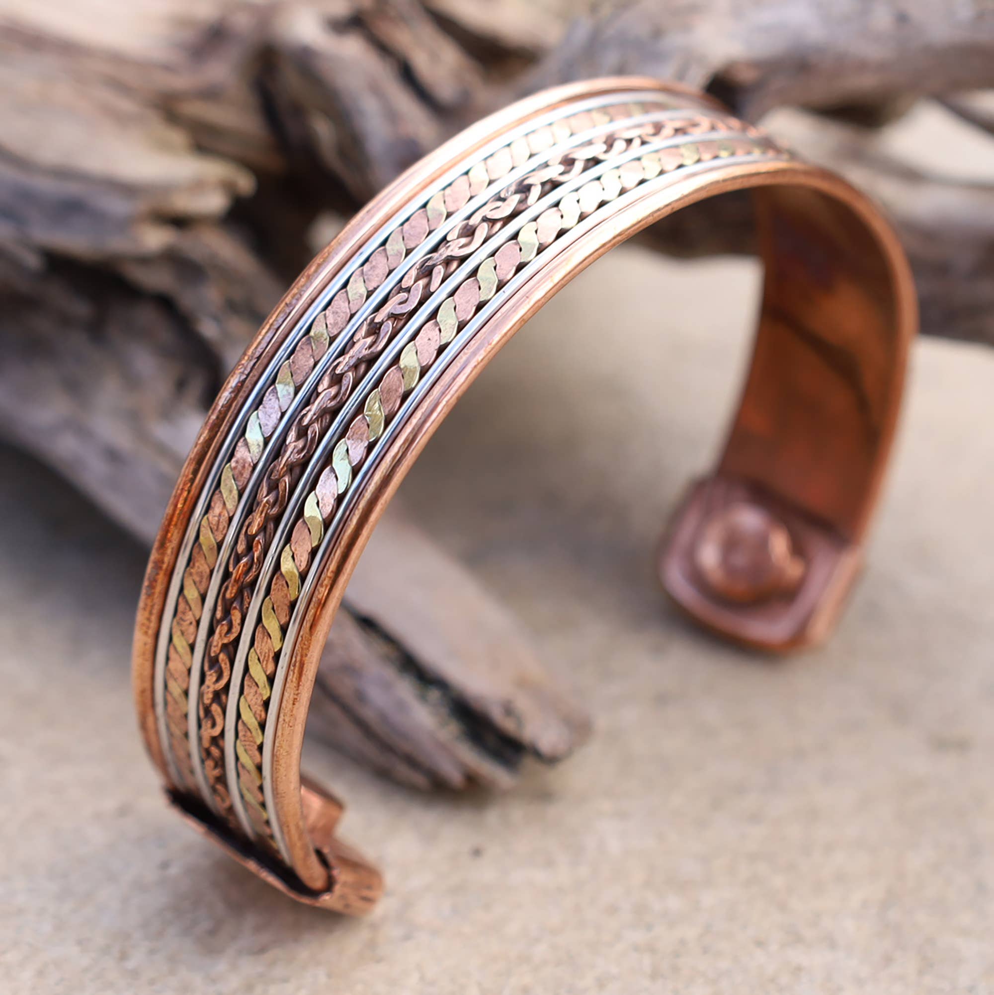 Lungta Imports - Venta al por mayor Pulseras tipo brazalete - Pulsera de alambre trenzado de cobre puro para mujeres y hombres10