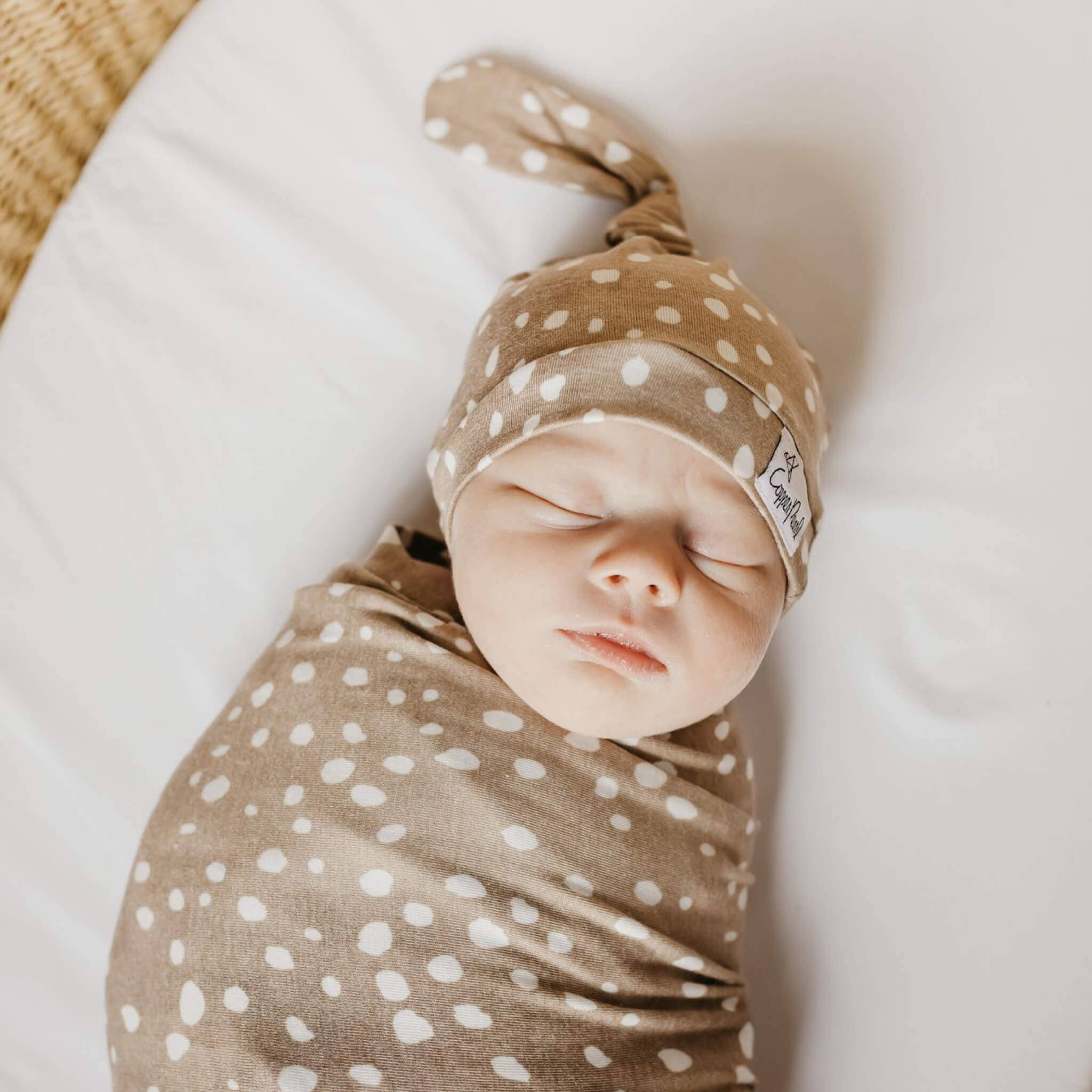 Copper Pearl - Wholesale Newborn/Knit Hat - Baby - Top Knot Hat - Fawn4