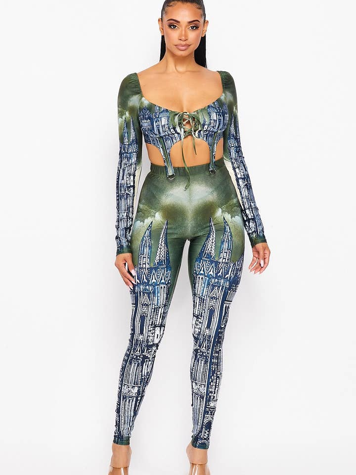 Gothic Architectural Print Two-Piece Set for wholesale by N1