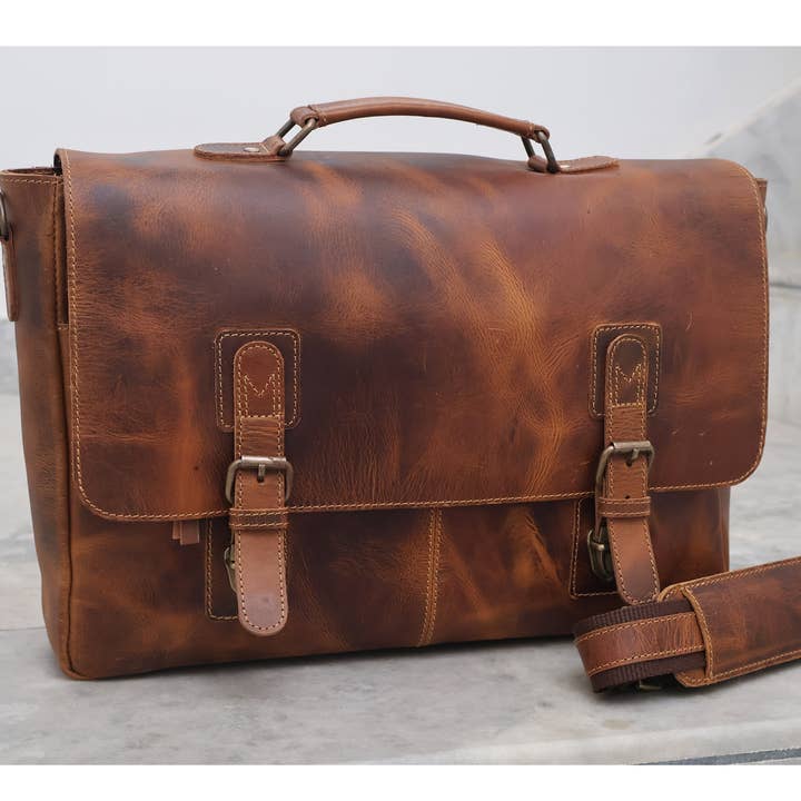 Billion Brothers - Wholesale Messenger Bag - Unisex - Buffalo Leather Satchel Messenger Bag Vintage Laptop Bag 5
