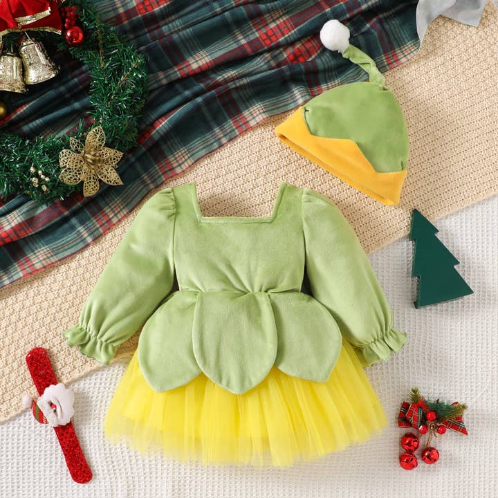 Fennco Styles - Wholesale Costume - Kids - ELF Dress Tutu Costume Dress and Hat