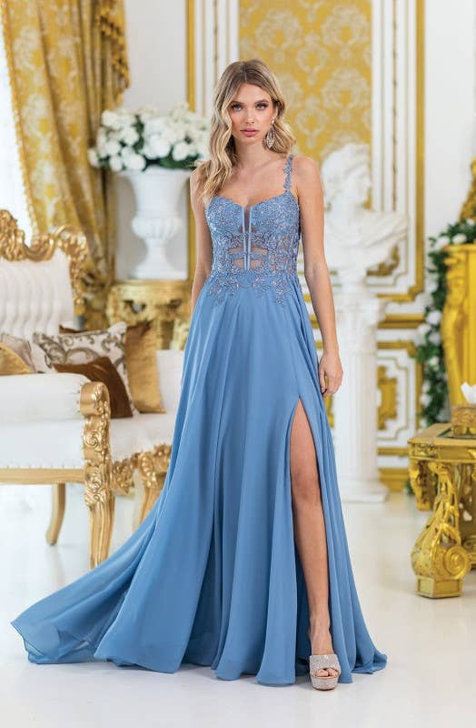 Dancing Queen Dress - Wholesale Gown - Women's - Beaded Prom Dress with Spaghetti Straps4