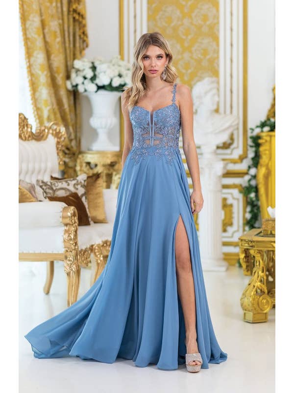 Dancing Queen Dress - Wholesale Gown - Women's - Beaded Prom Dress with Spaghetti Straps4