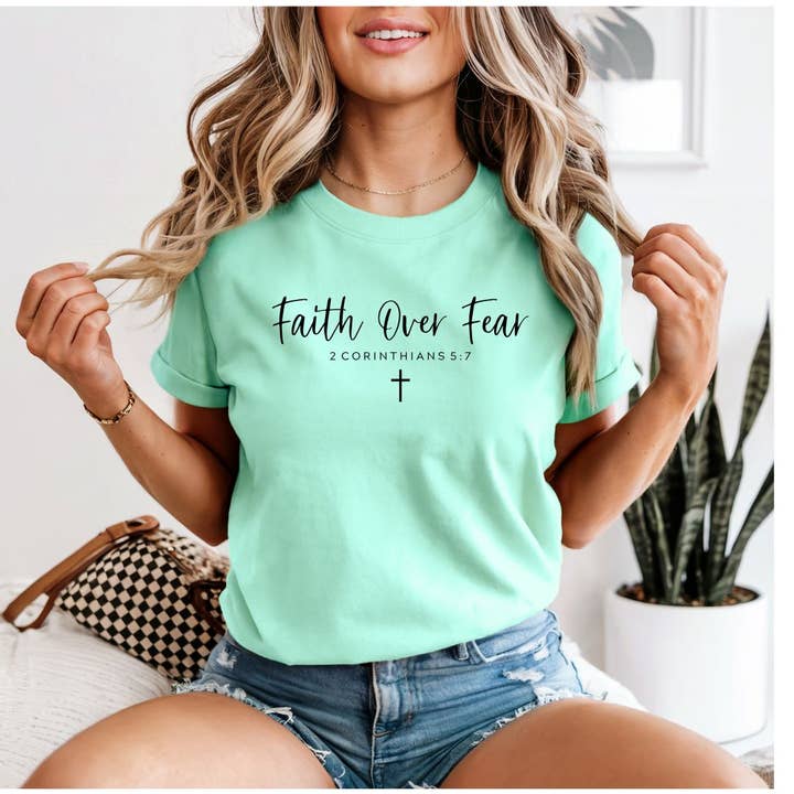 Faith Christian Comfort Colors T-Shirt, Minimalist Faith Shi for wholesale by MK Southern Creations