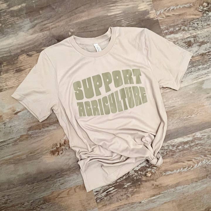 Support Agriculture Retro Tee Shirt for wholesale by Cows and Crayons