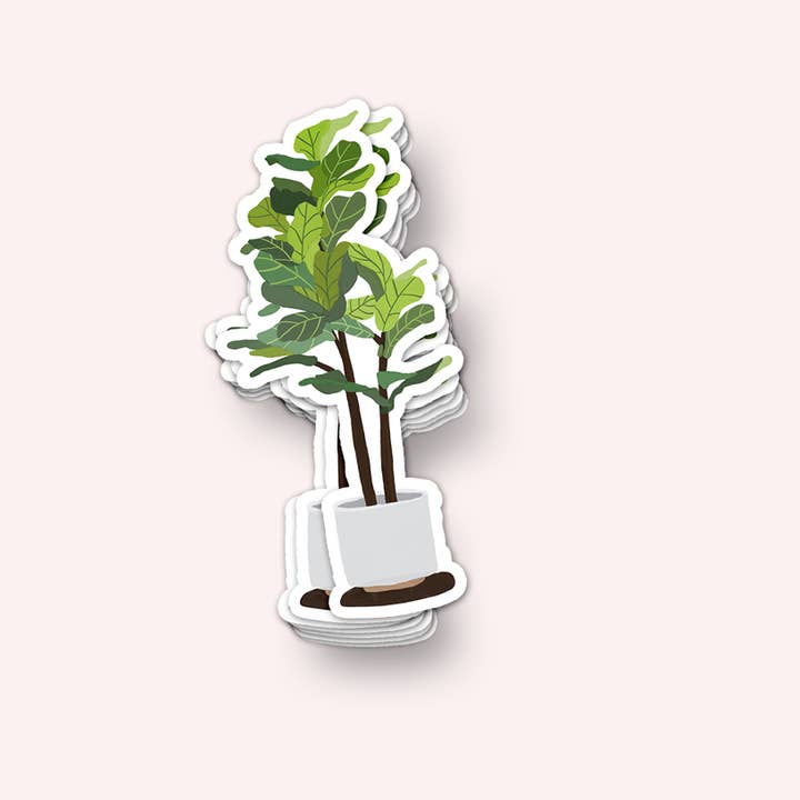 Fiddle Leaf Fig Sticker for wholesale by Lucky Dog Design Co.