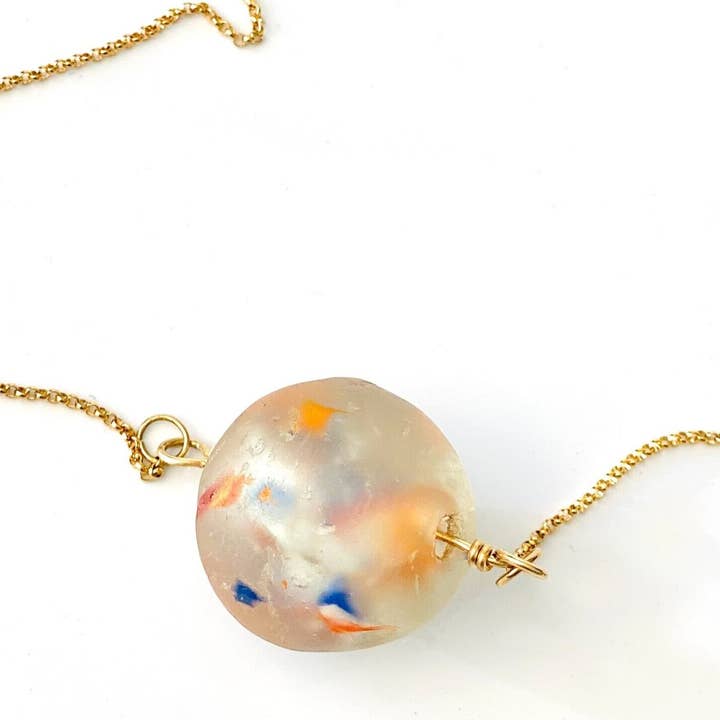 Colar Pendente Vidro Reciclado Multi-Colorido por atacado de Pack for Paris