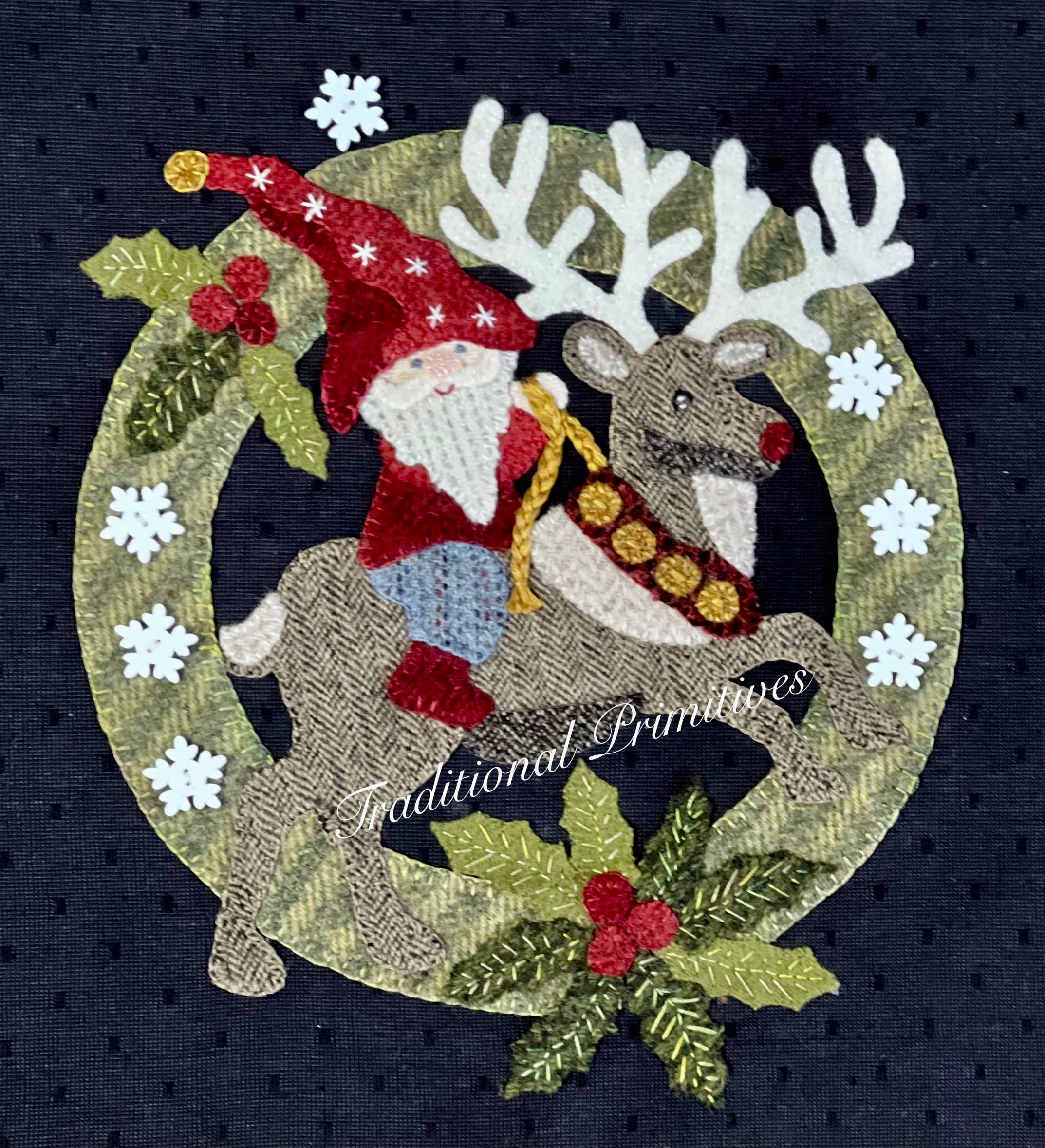 Traditional Primitives - Wholesale Craft Sewing Kit - Dashing Through the Snow Wool Applique Pattern2
