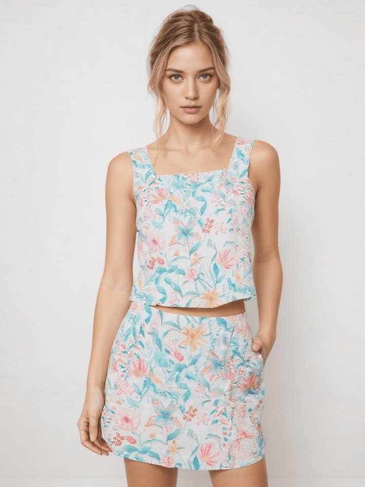 Linen Cotton Floral Co-Ord Set for Women for wholesale by Ariastop.com corporation