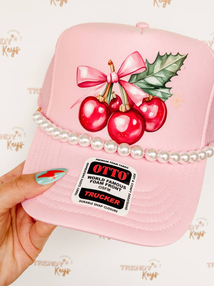 Cherry Christmas Bulbs Trucker Hat for wholesale by TrendyKeys