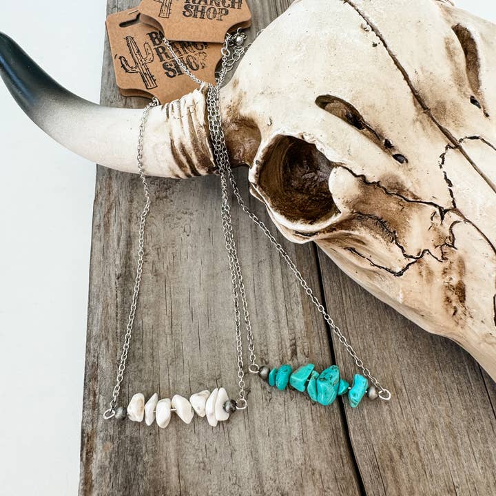 Boho Ranch Shop - Wholesale Pendant/Charm Necklace - Bar Chip Stone Necklace - Western Pendant Necklace