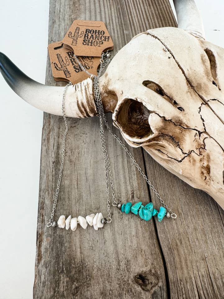 Bar Chip Stone Necklace - Western Pendant Necklace for wholesale by Boho Ranch Shop