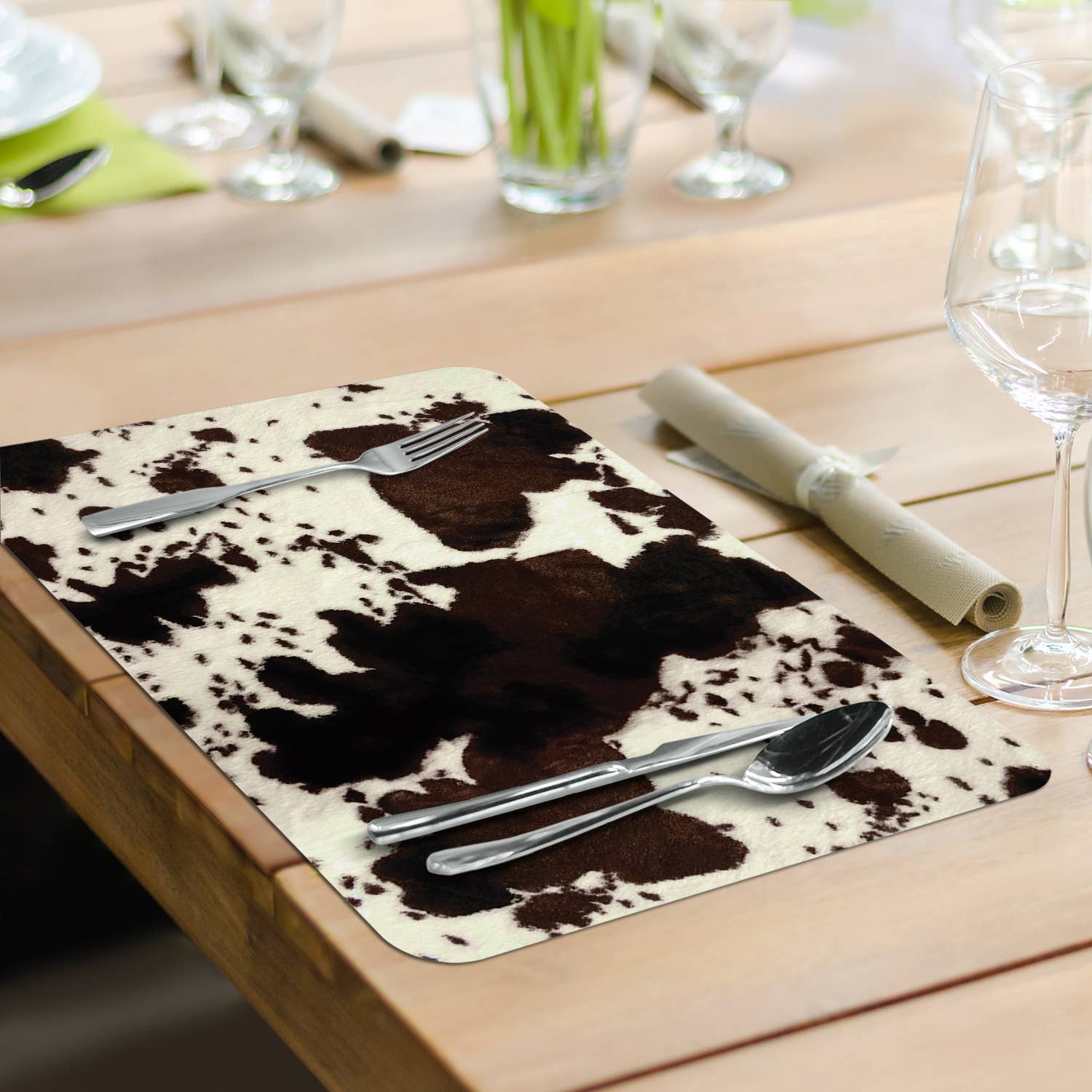 CounterArt/Highland Home/Thirstystone – wholesale Placemat – Longhorn Journey Reversible Rectangular Plastic Placemat1