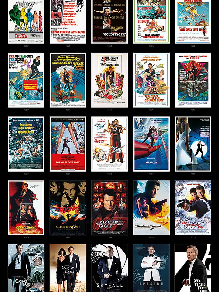 James Bond 007 affischkollage med 25 filmposters 91,5 x 61 cm för wholesale av Close Up GmbH