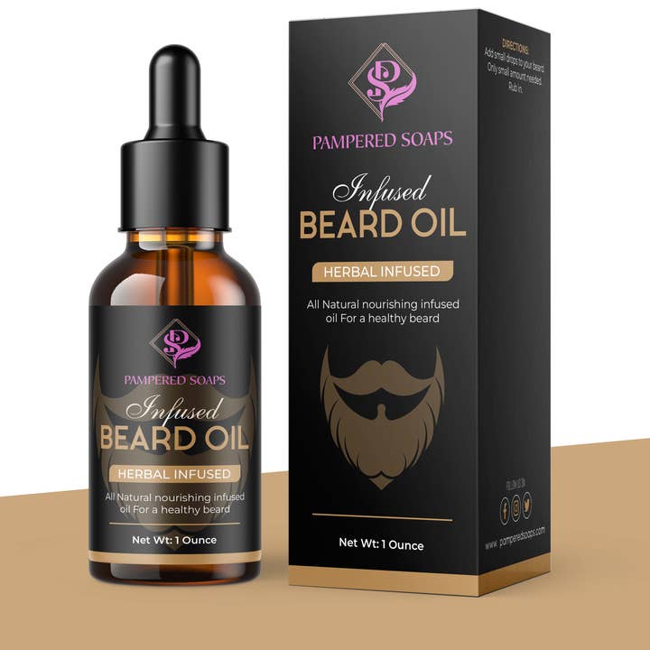 Aceite vegano para barba para venta al por mayor de Pampered Soaps